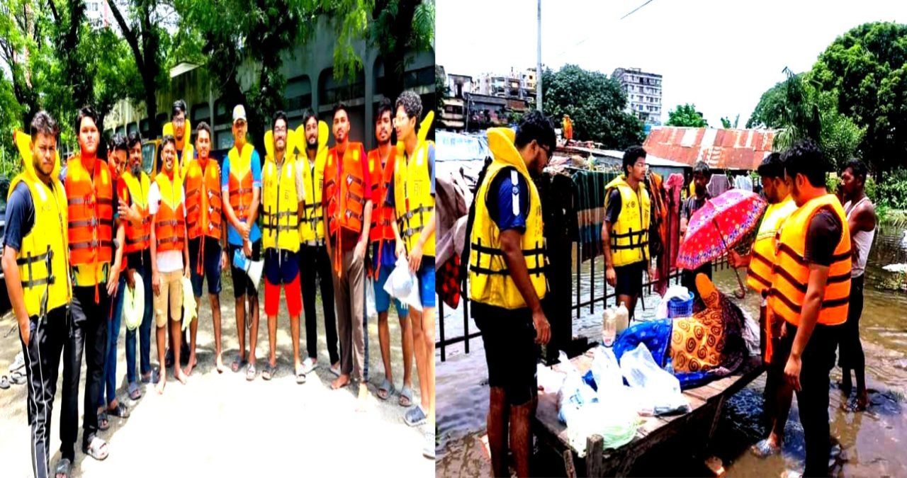মুন্সীগঞ্জ স্বেচ্ছাসেবী ছাত্র সমাজ স্মরণকালের ভয়াবহ বন্যায় দুর্গতদের পাশে