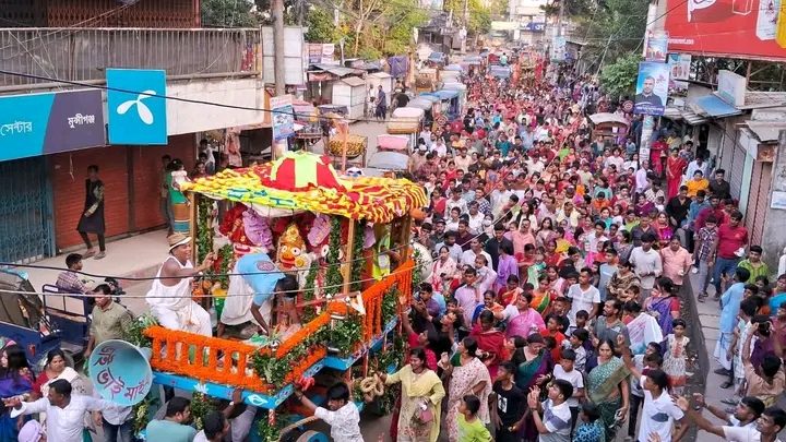 মুন্সীগঞ্জে নানা আয়োজনে সনাতন ধর্মের জগন্নাথ দেবের রথযাত্রা পালন