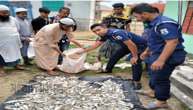 মুন্সীগঞ্জে নৌ পুলিশের অভিযানে ৭০ কেজি জাটকা জব্দ